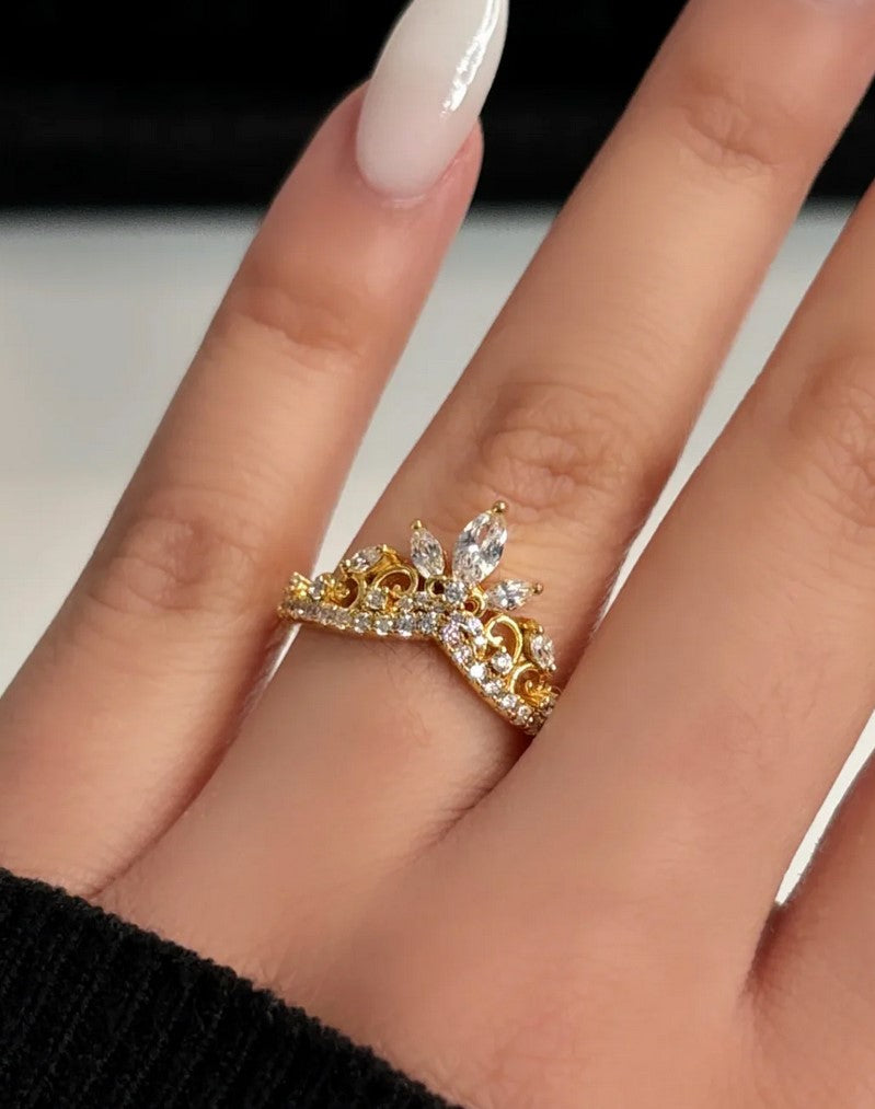 Eternally love™ | PRINCESS WISHBONE GOLD PLATED RING