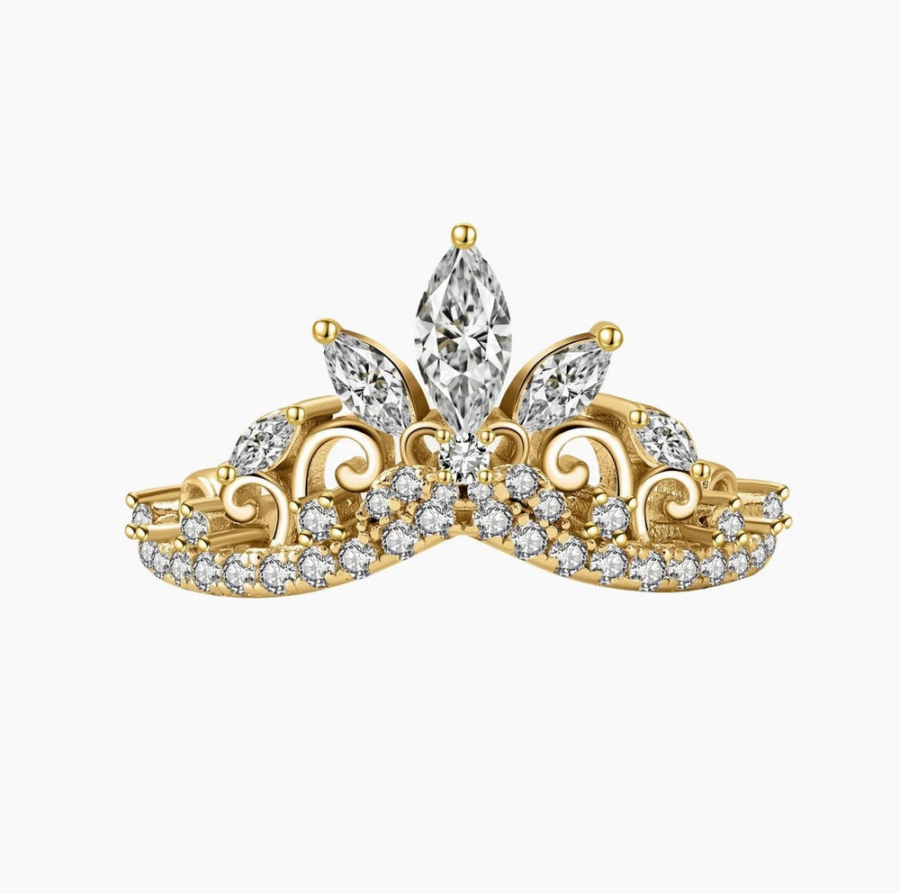 Princess Wishbone Gold-Plated Ring