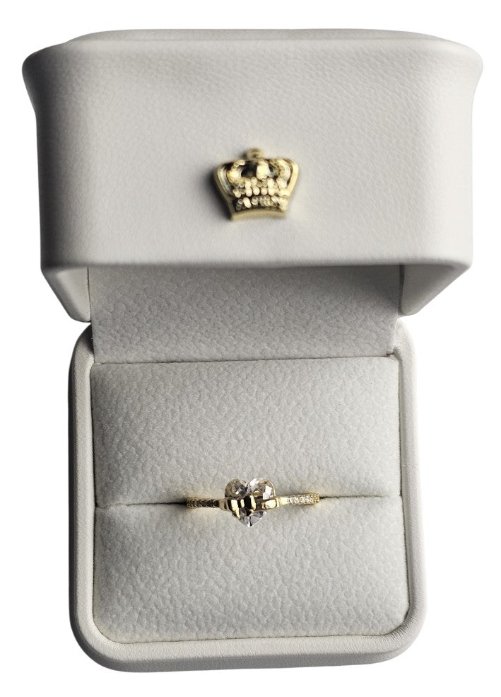 Eternally love™ |  GOLD 'HEART & BOW' STERLING SILVER RING