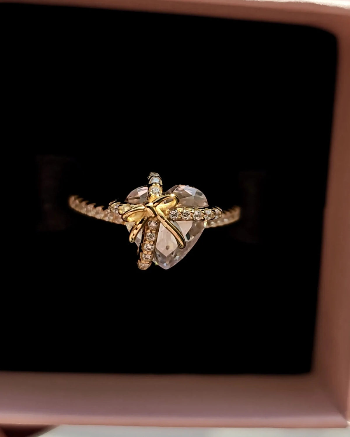 Gold Heart Promise Ring – 925 Sterling Silver