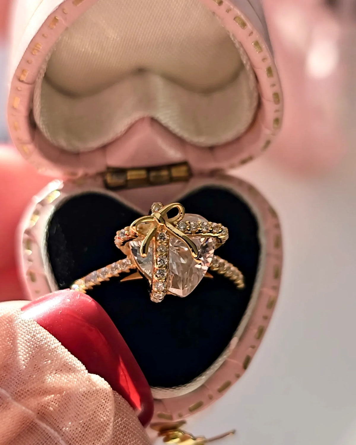 Gold Heart Promise Ring – 925 Sterling Silver